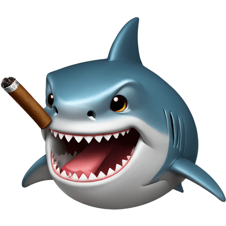 A shark smoking a cigar emoji