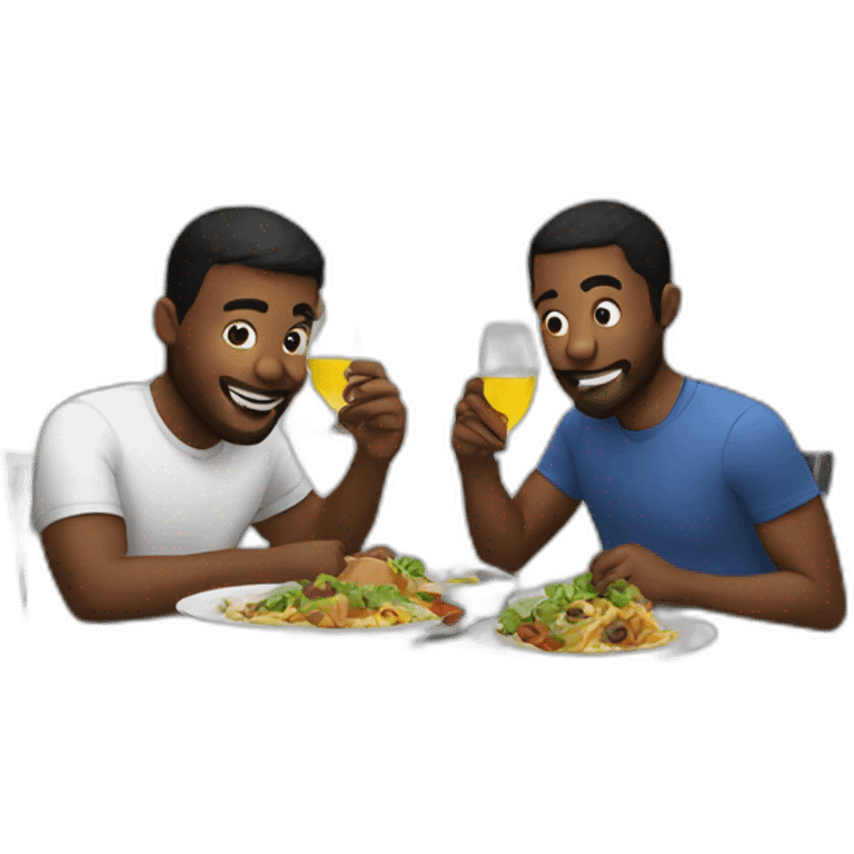 tech bros eating dinner together emoji