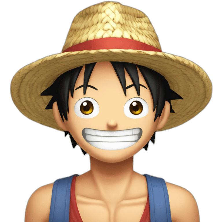 Luffy from one piece with his straw hat emoji