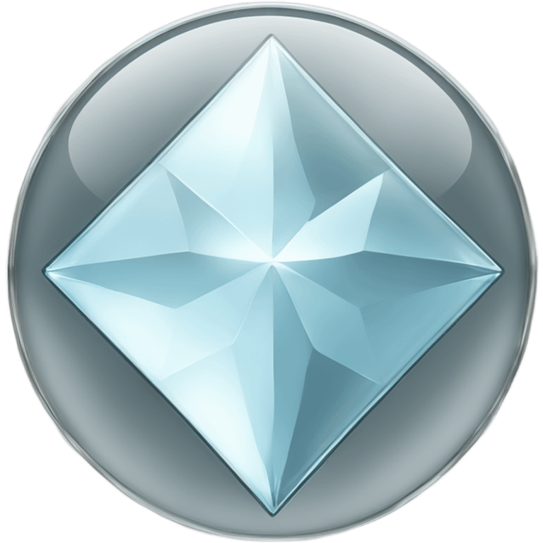 glass chrome four-point star diamond texture round emoji