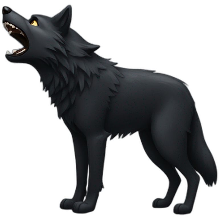 Black wolf howling  emoji