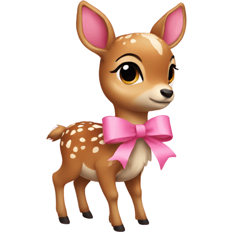 Fawn ribbon pink emoji