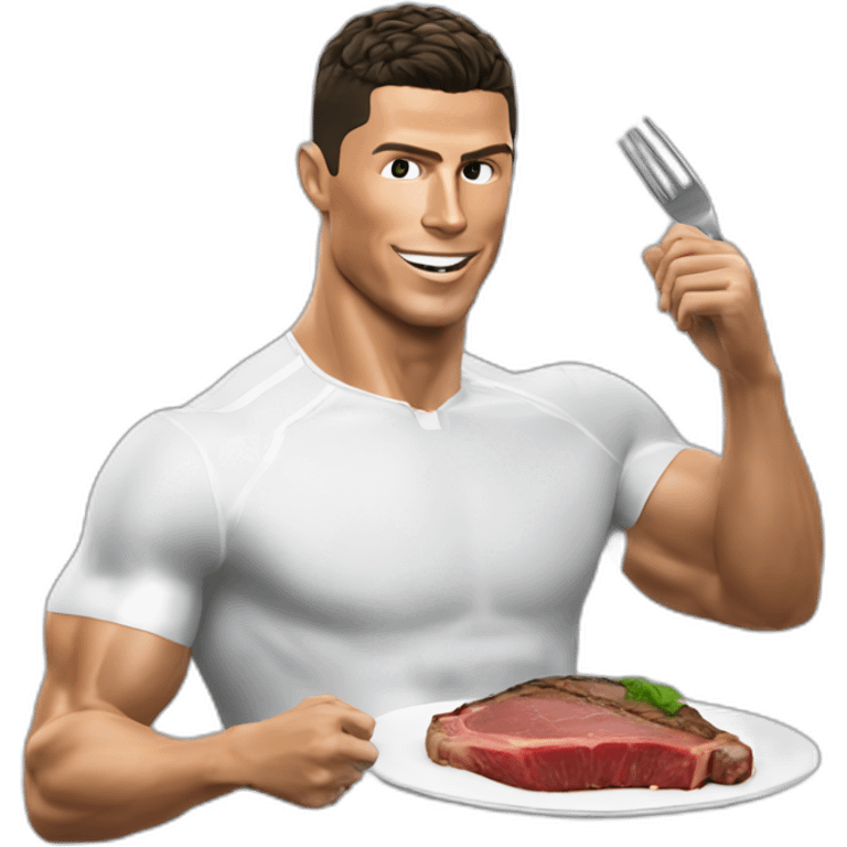 cristiano ronaldo qui mange un steak emoji