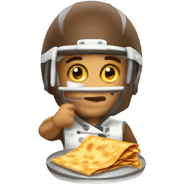 Football cooking quesadillas emoji