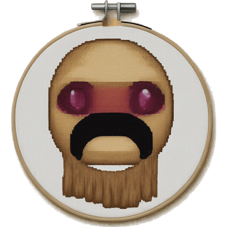 cross stitch hoop emoji