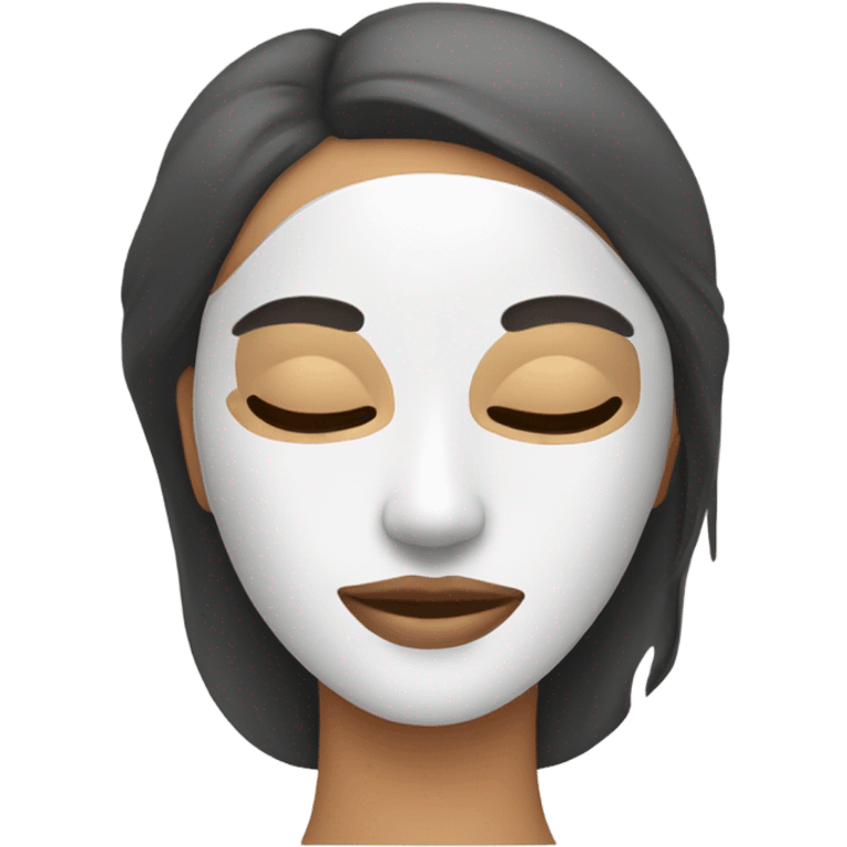 Lady with face mask spa beauty full face relaxing emoji