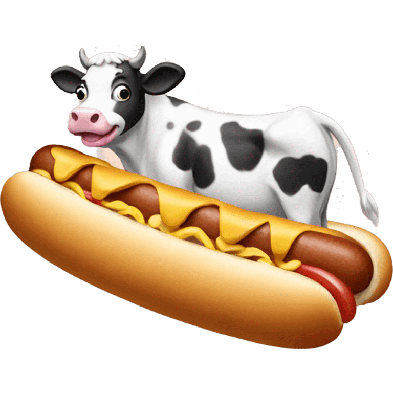 Cow on hotdog emoji