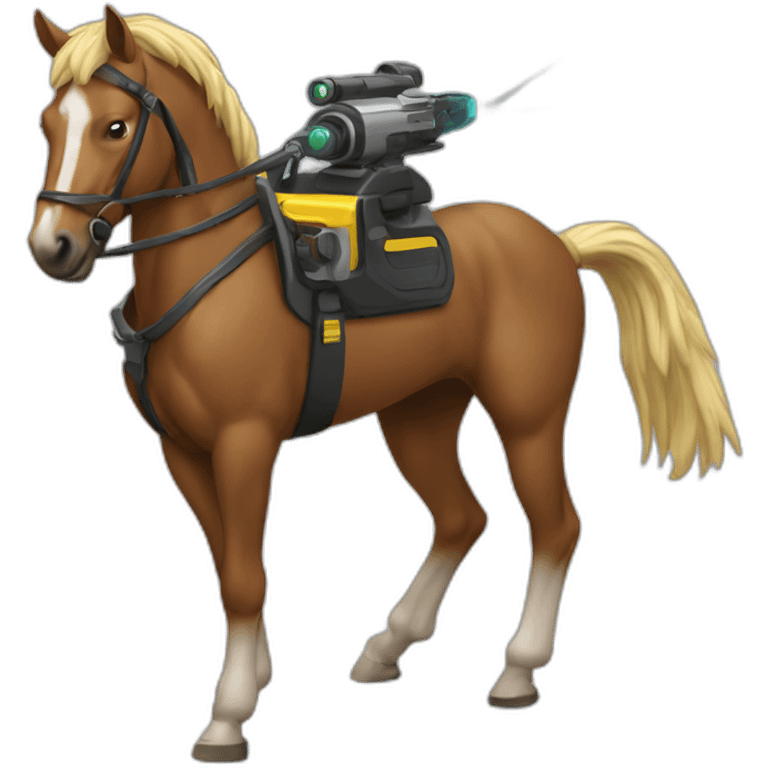 Mechanic horse shooting lasers emoji