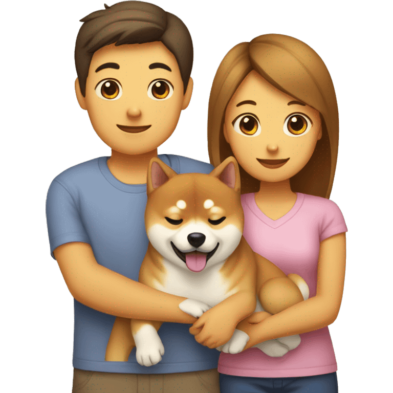 father-mother-daughter-son-shibainu-dog emoji