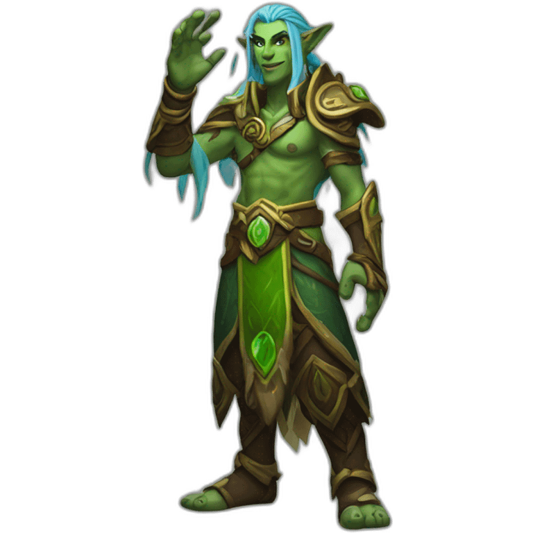 warcraft night elf druid male waving emoji