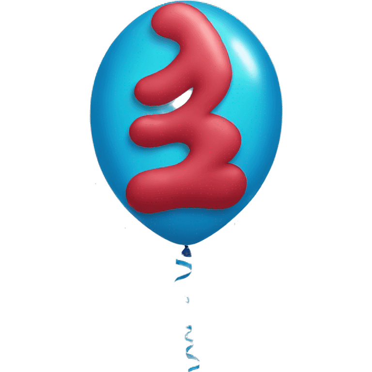 balloon in the shape of 13 emoji