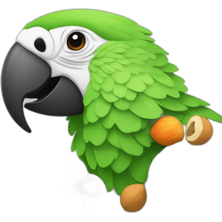 Parrot eating a nut emoji