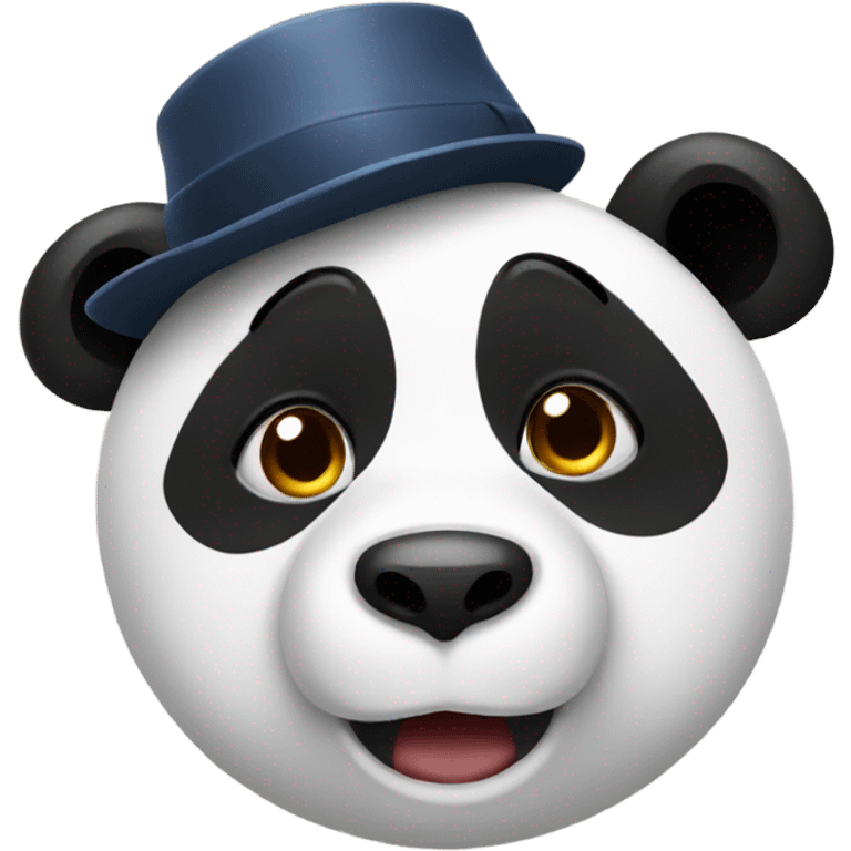 A panda who is shocked and wearing a hat. emoji