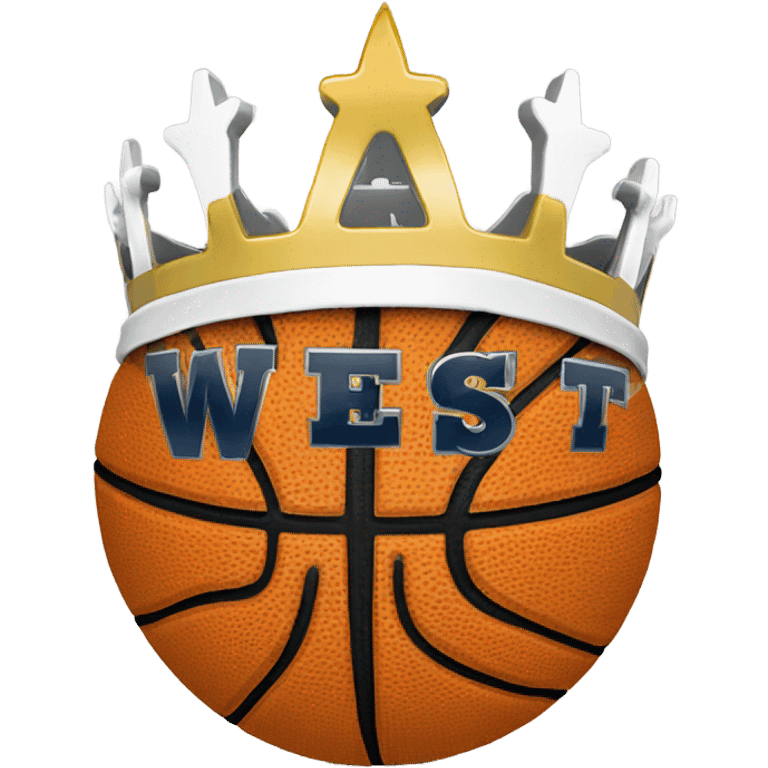 Crown sitting on top of basketball with words West Virginia Reign Elite  emoji