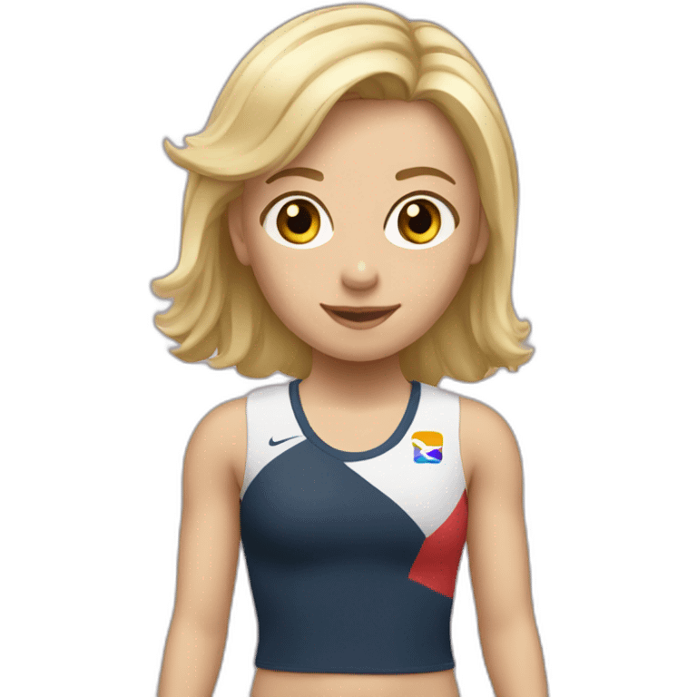 Une fille blonde qui fait de la gymnastique  emoji