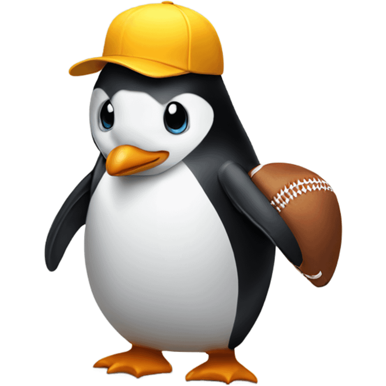 Penguin holding a softball emoji