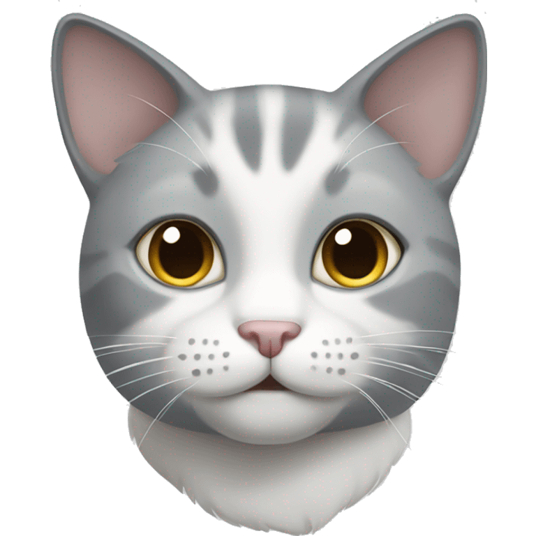 Grey and white cat  emoji