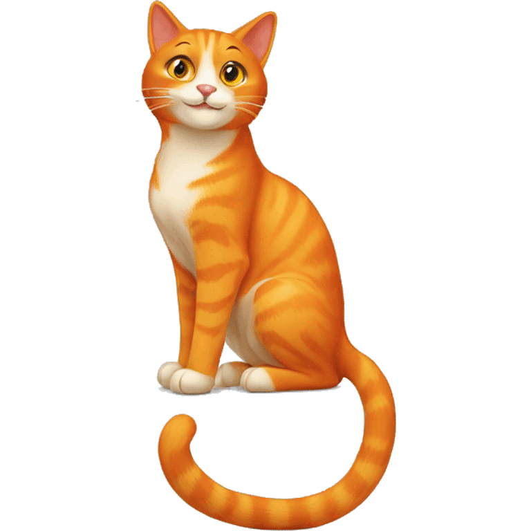 an orange cat with a mischievous smile emoji