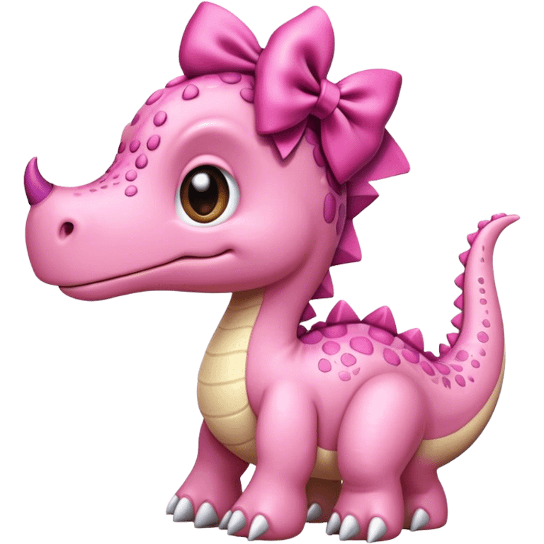 pink dinosaur with bow emoji