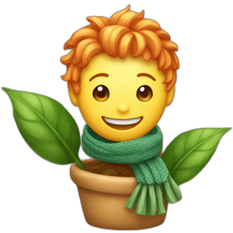 happy ginger plant with scarf emoji