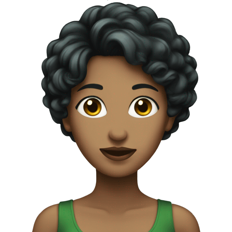 Green and black haired lady emoji