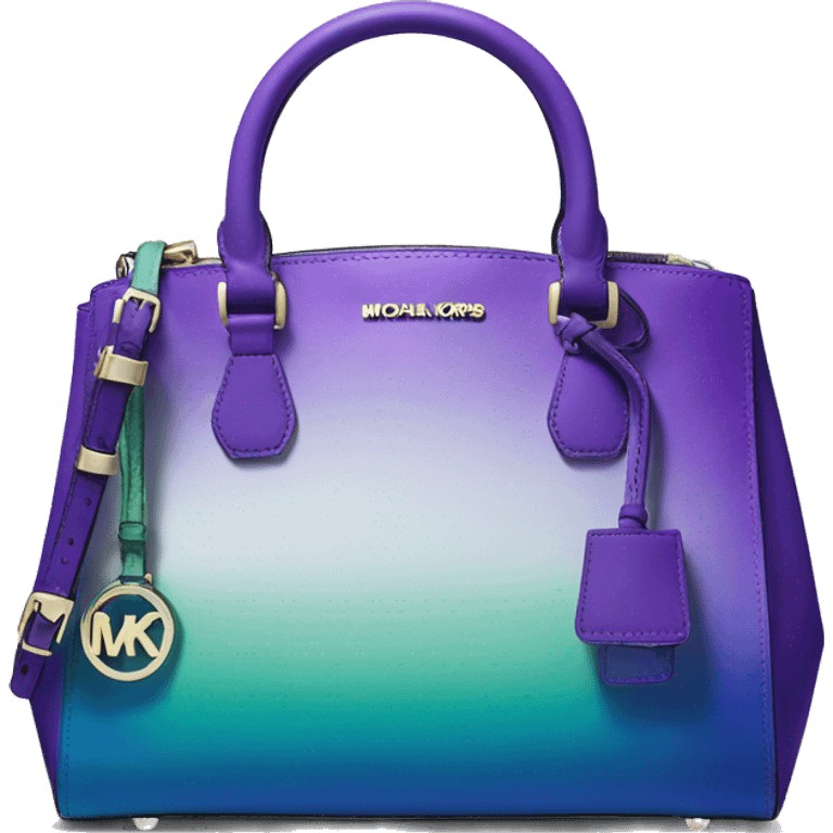 Realistic purple blue green ombre Michael kors satchel purse.  emoji