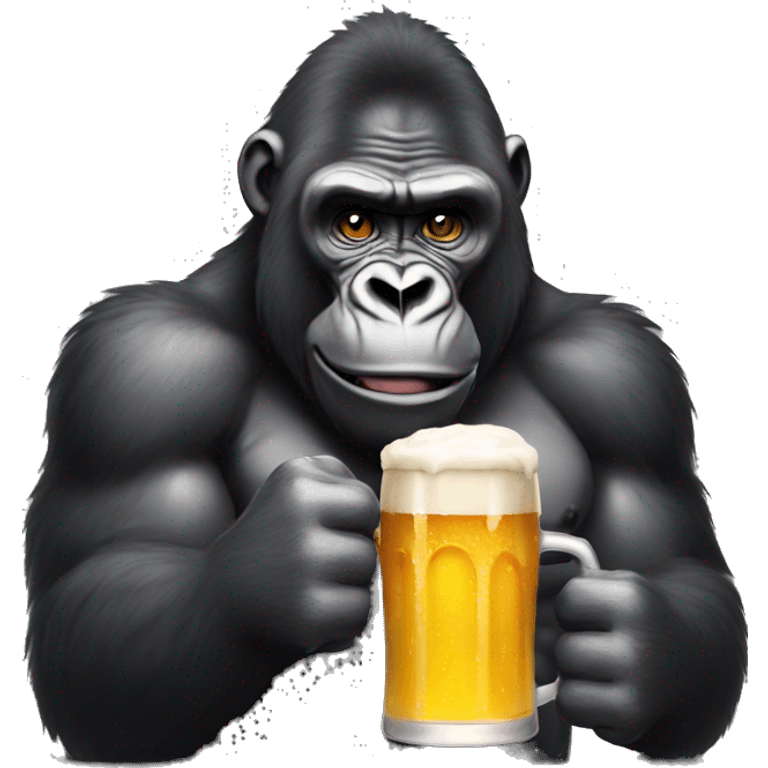 Buff birthday Gorilla drinking beer emoji