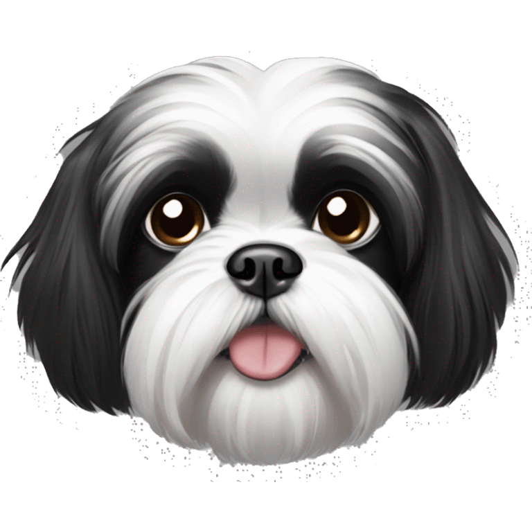 Black and white Shih Tzu emoji