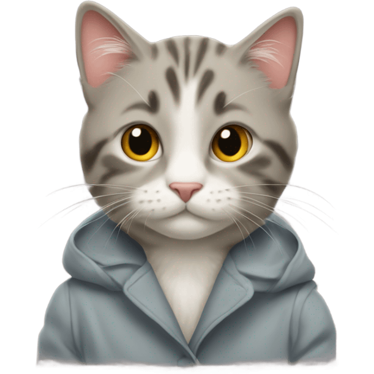 Cat as a coat ￼ emoji