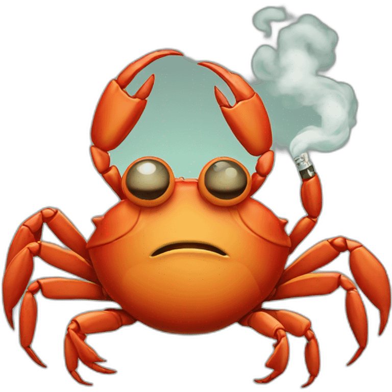 crab smoking cigarette emoji