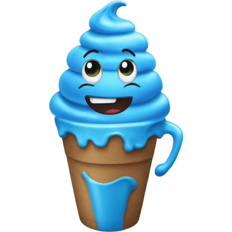 Dancing blue milkshake emoji