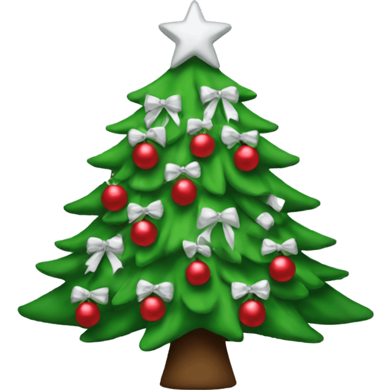 Christmas tree with White bows  emoji