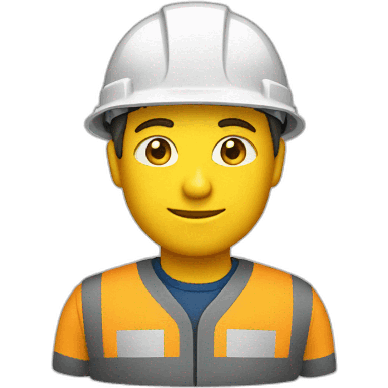 Constructor de casas con uniforme amarillo emoji