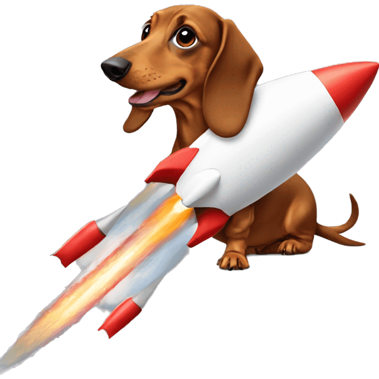 dachshund within the rocket emoji