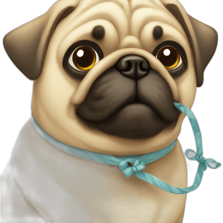 balloon tied to pug emoji