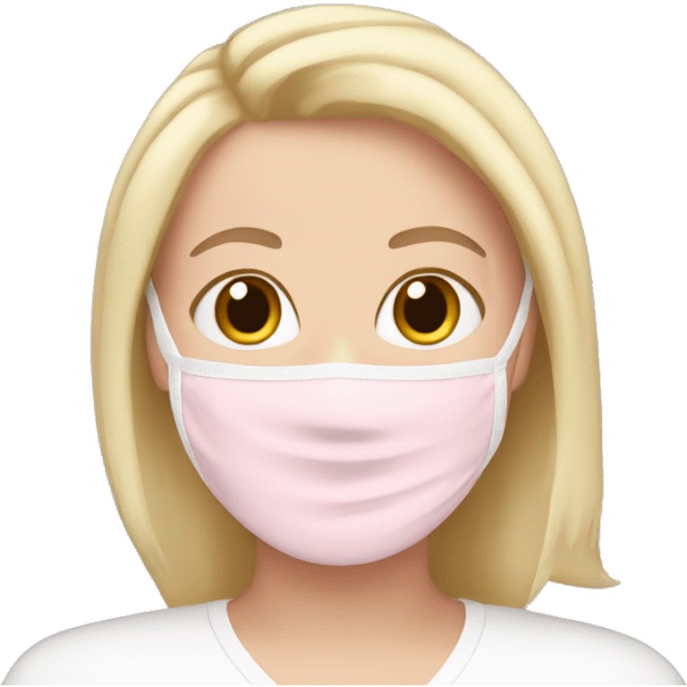 white girl with babypink skincare facemask emoji