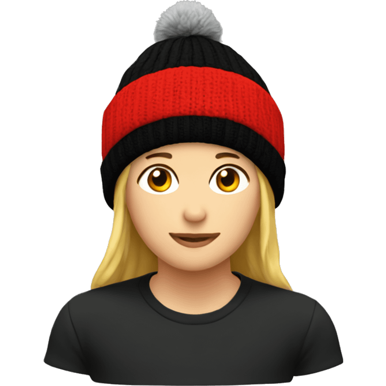 beanie red and black emoji