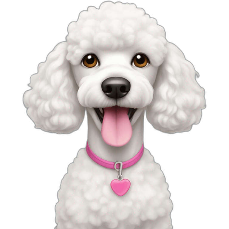 White poodle with pink nose emoji