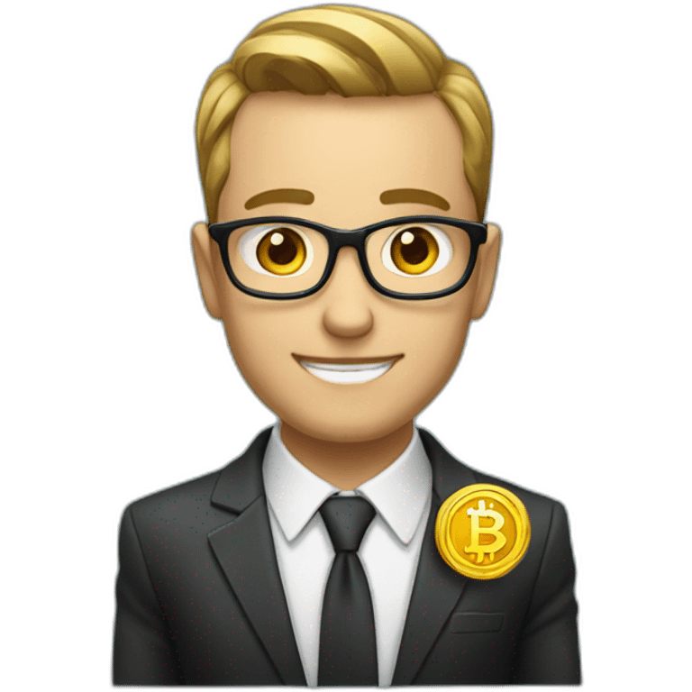 A Businesman with crypto coin emoji