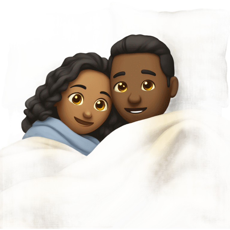 a couple cuddling in bed  emoji