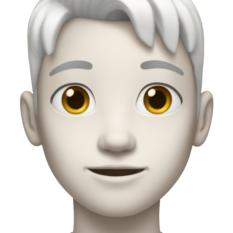 11 year old boy with white skin and white hair emoji