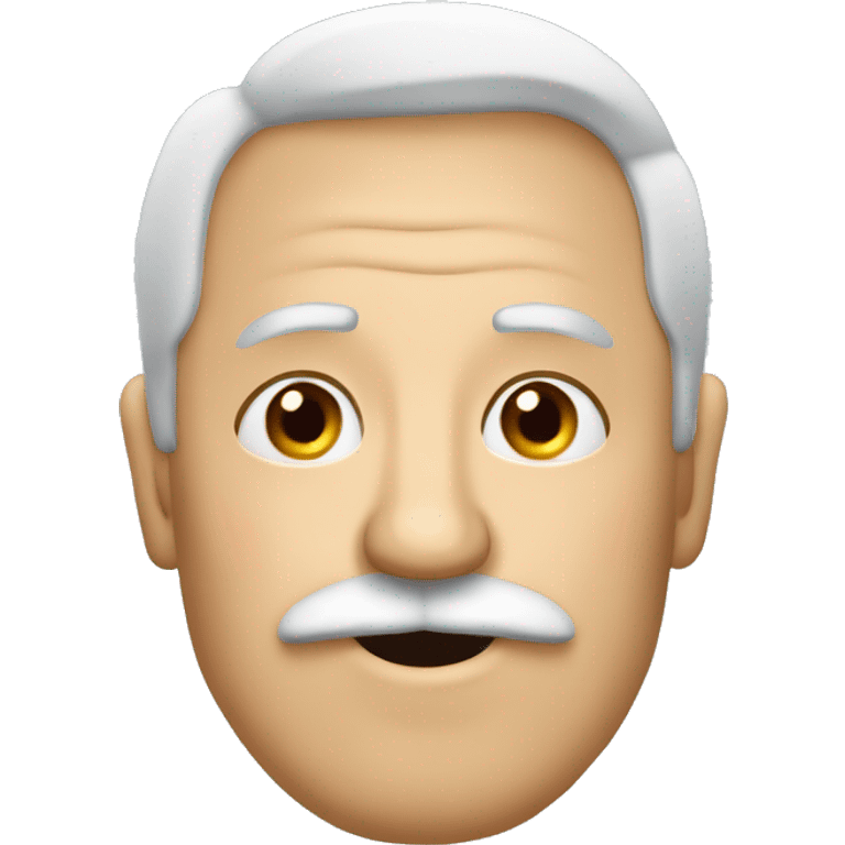 Abuelo con bigotes con marca de besos emoji