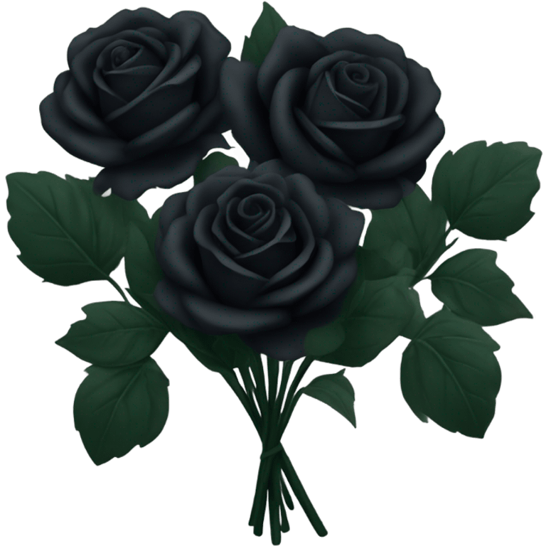 Black roses bouquet  emoji