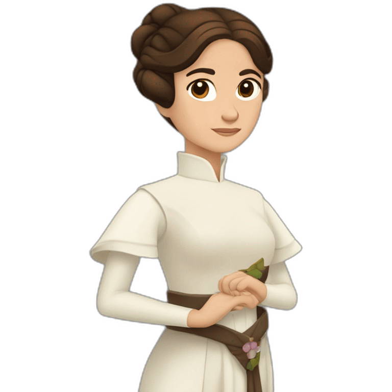 princesa leia levantando el brazo para decir adiós emoji