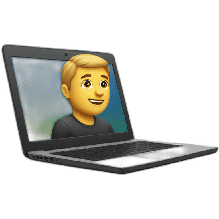 Side orientation of the laptop emoji