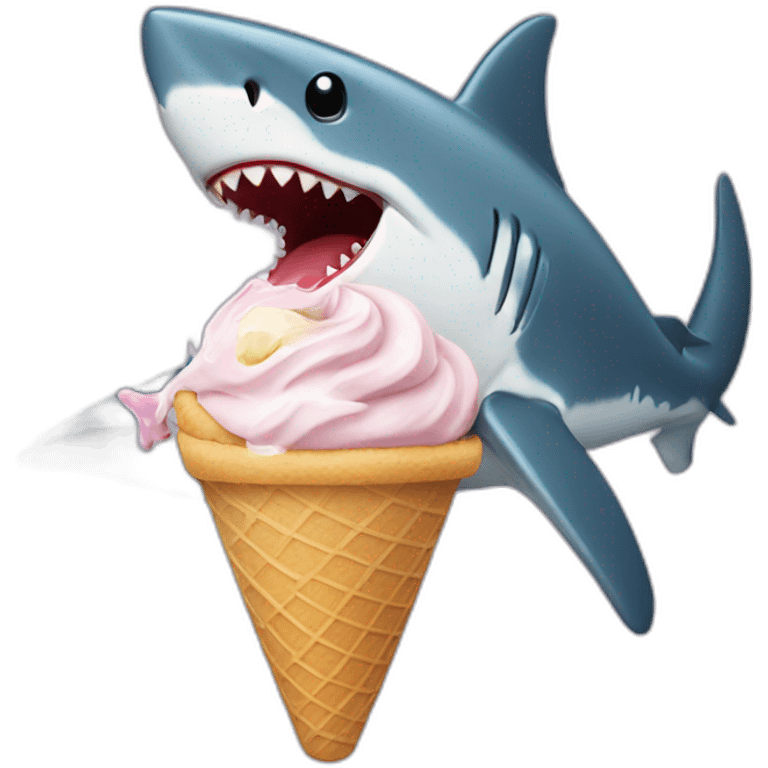 Shark eating ice cream emoji