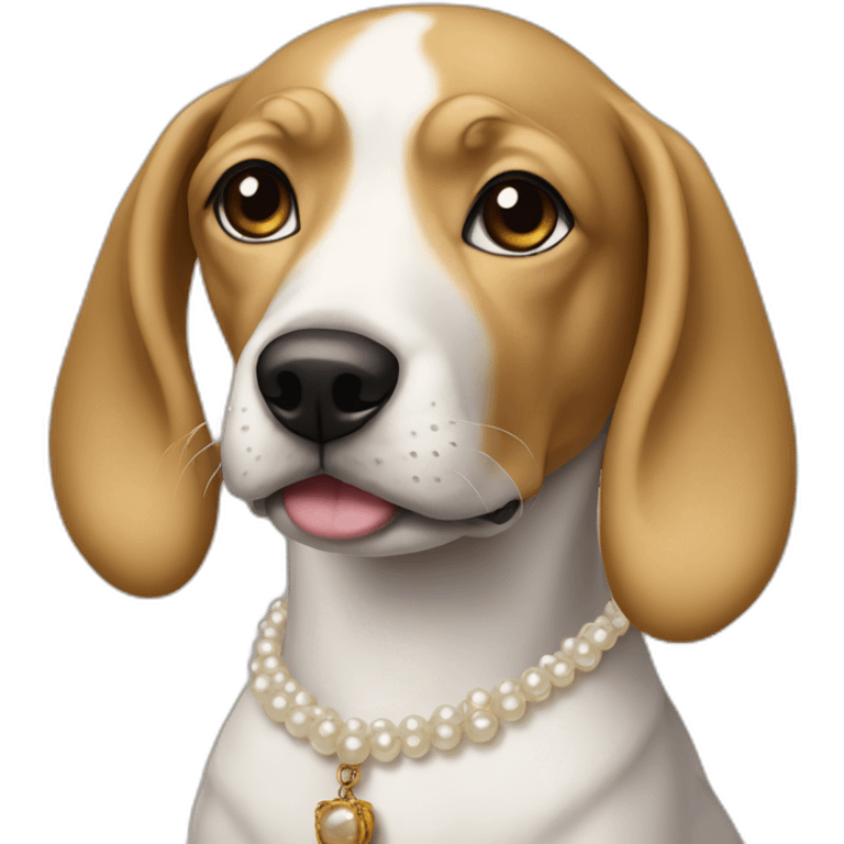 dog as girl with a pearl earring emoji