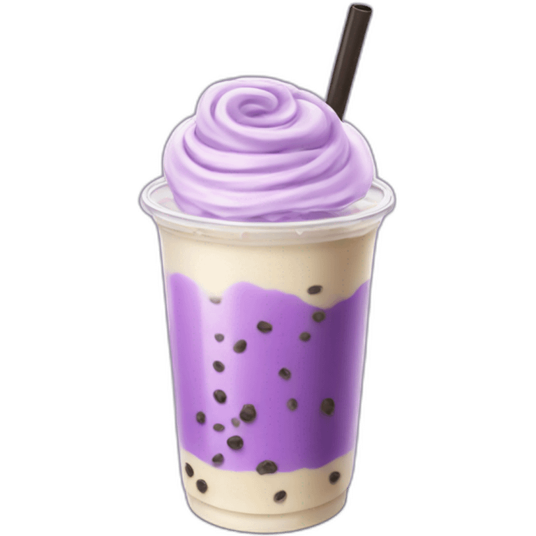 Purple milk tea with boba emoji