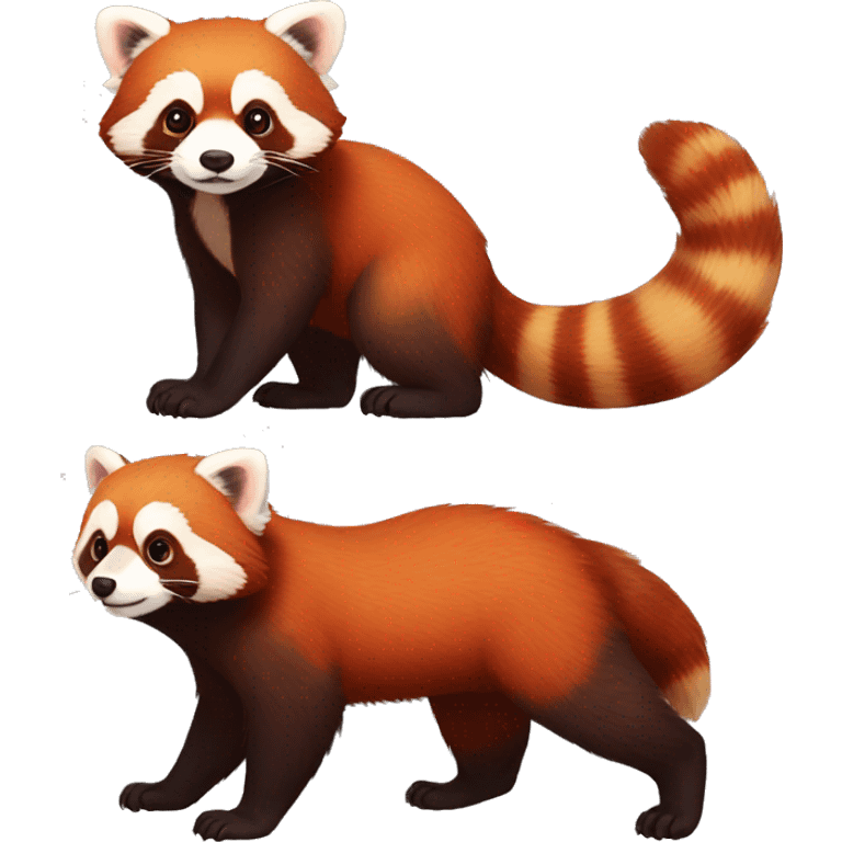 Red Panda-ferret-hybrid full body emoji