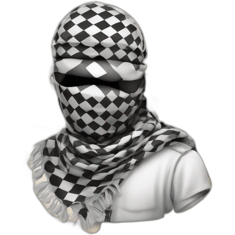 Keffiyeh on plaestine map white and black emoji emoji